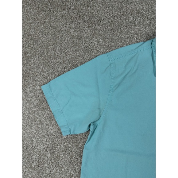 Tommy Bahama Shirt Mens Large Blue Solid Hawaiian Button Up Short Sleeve Silk - Picture 4 of 8